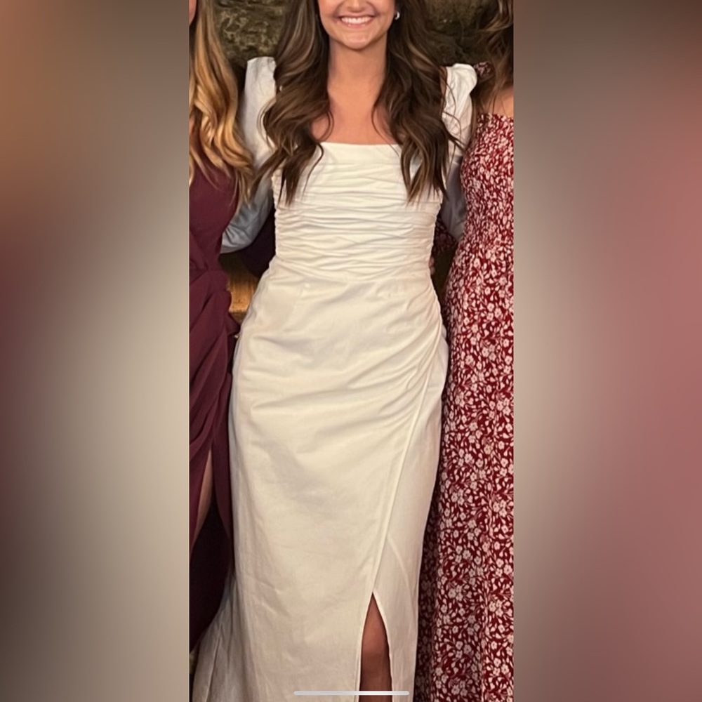 Reformation Isaac dress in white worn once